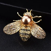 famous brand design insect series ladies exquisite bee brooch crystal rhinestone brooch brooch jewelry gift for girl