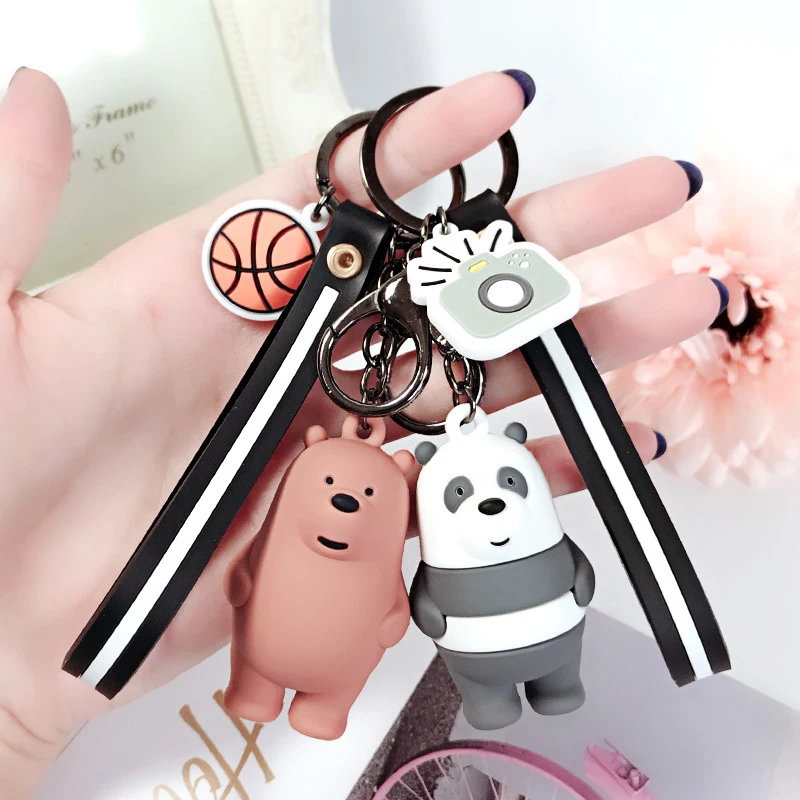 

Three-dimensional cute bear Doll key chain pendant cute couple bag DIY key chain pendant small gift key holder