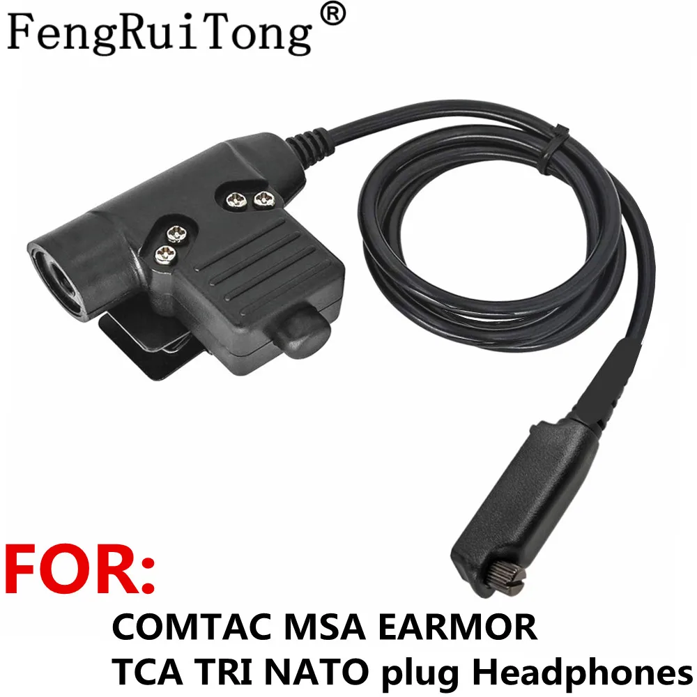 Tactical U94 PTT   For COMTAC MSA EARMOR TCA TRI NATO plug Headphones for Sepura Stp8000 Stp8030 Stp8035 stp8038 Radio