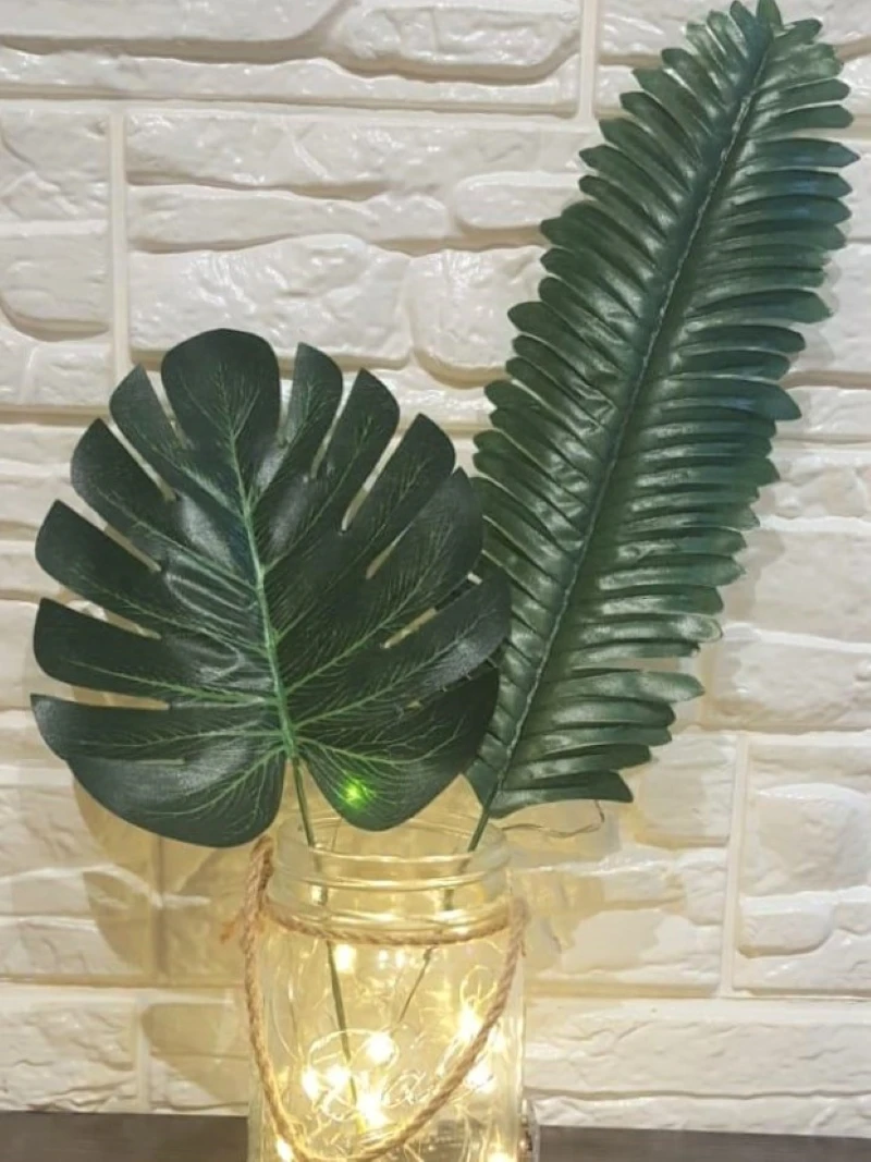 Фон для фотосъемки с тропическими пальмами и искусственными листьями 5