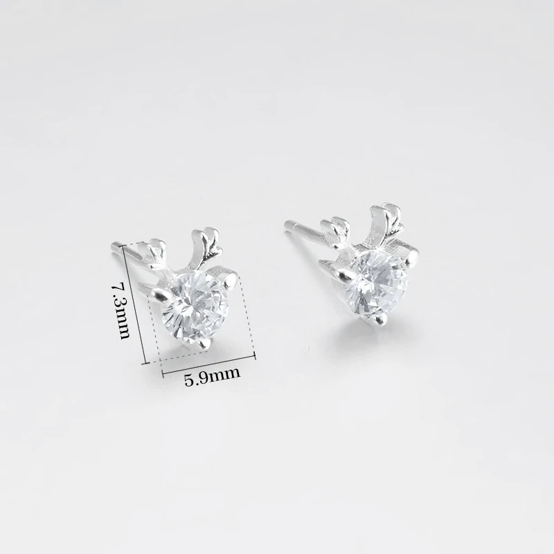 Серьги-гвоздики из 100% настоящего серебра 925 пробы в форме лося модные роскошные