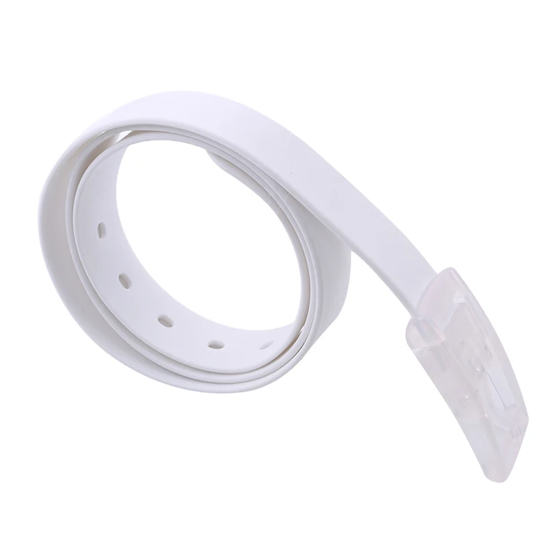 Candy Colors Eco-Friendly Plastic Belt Unisex Silicone Rubber Belt Korean Style Smooth Buckle For Women Men images - 6