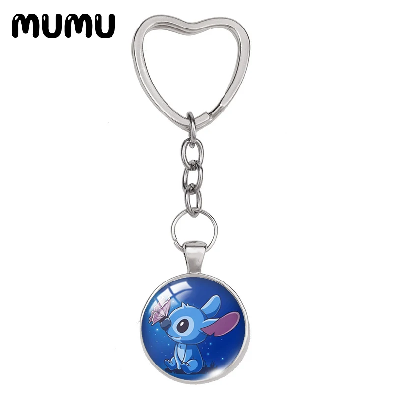 Брелок с изображением Лило и Стича в виде сердца милый ангел 2021 ювелирные изделия