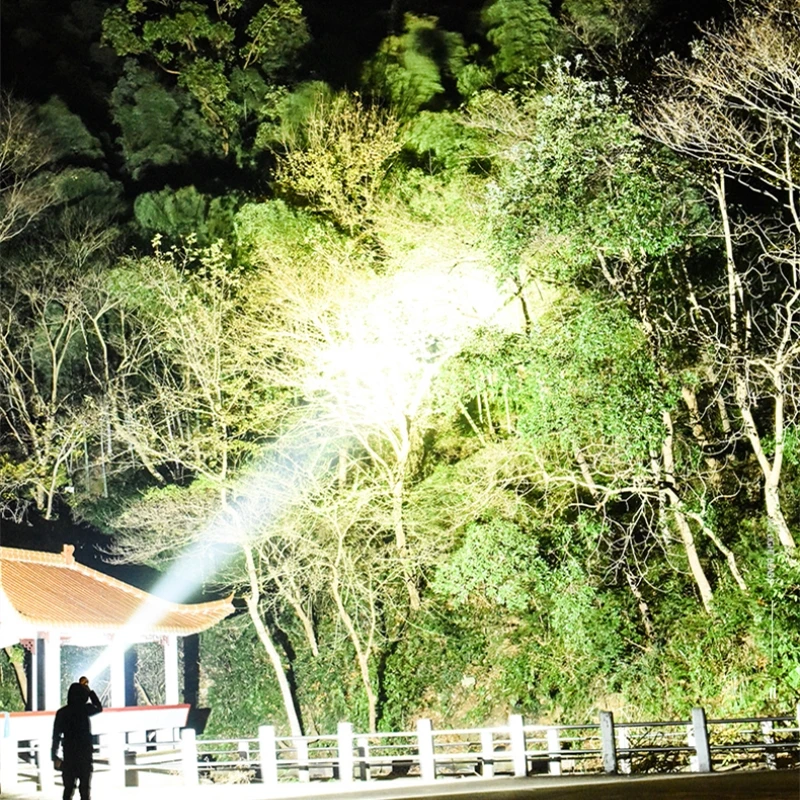

10000LM USB Charging Flashlamp 500m Long Range Torch 4 Modes Strong Light Flashlight With Built-in Battery COB Work Light