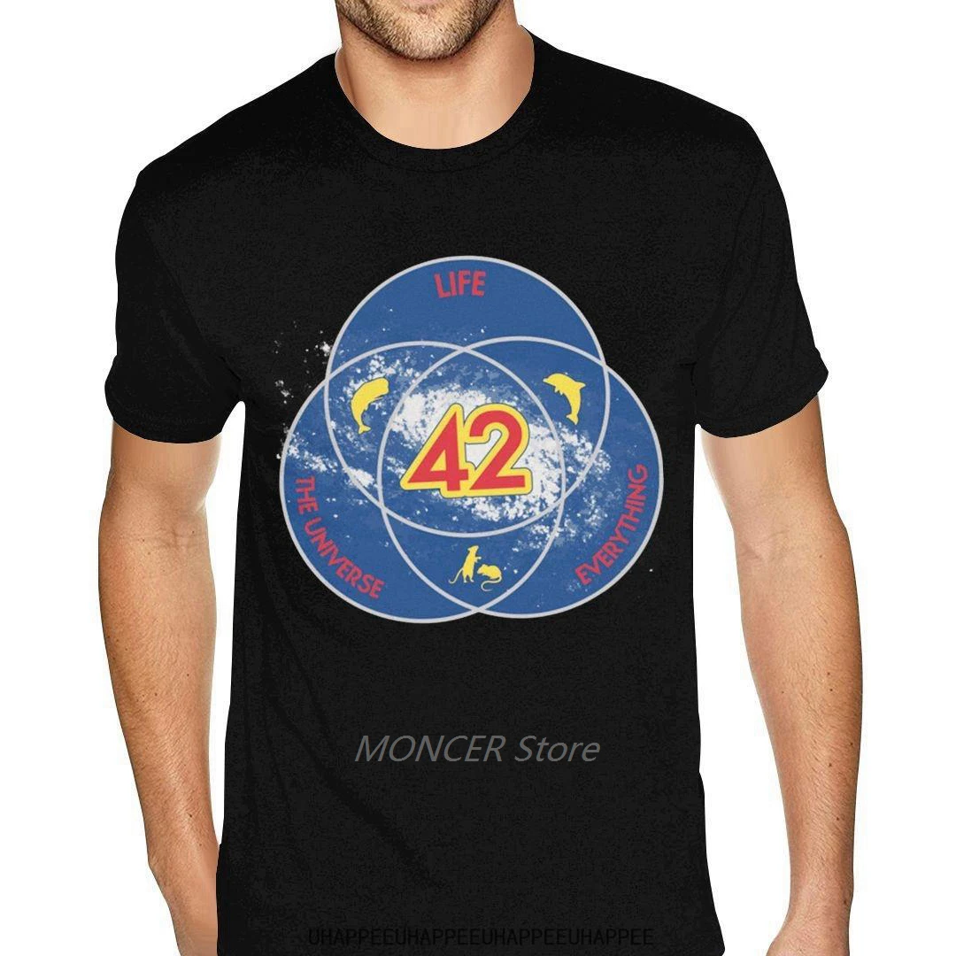 

6XL 42 The Answer To Life Merch Tees Shirts for Men Fashion Short Sleeved Custom Shirt Printing 80s Apparel