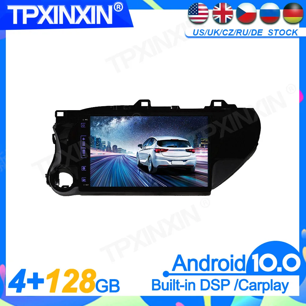 

128GB Android10 For Toyota Hilux 2016 2017 2018 Head Unit Car Multimedia Player Auto Radio Tape Recorder GPS Navigation DSP IPS