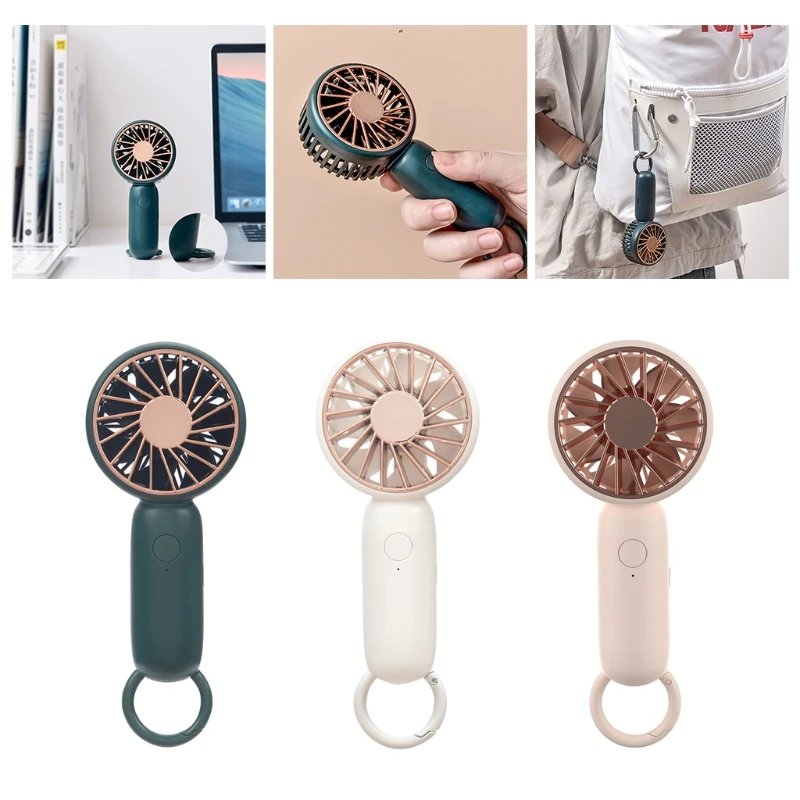 

Mini Handheld Air Cooler Carabiner Portable Fan USB Charging Small Personal Cooling Tools for Home Office Outdoor Travel 19QE