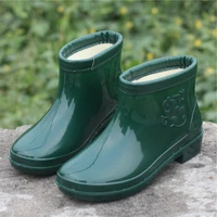 winter women rain boots plush wellies women rubber boots waterproof shoes slip short tube garden shoes bots