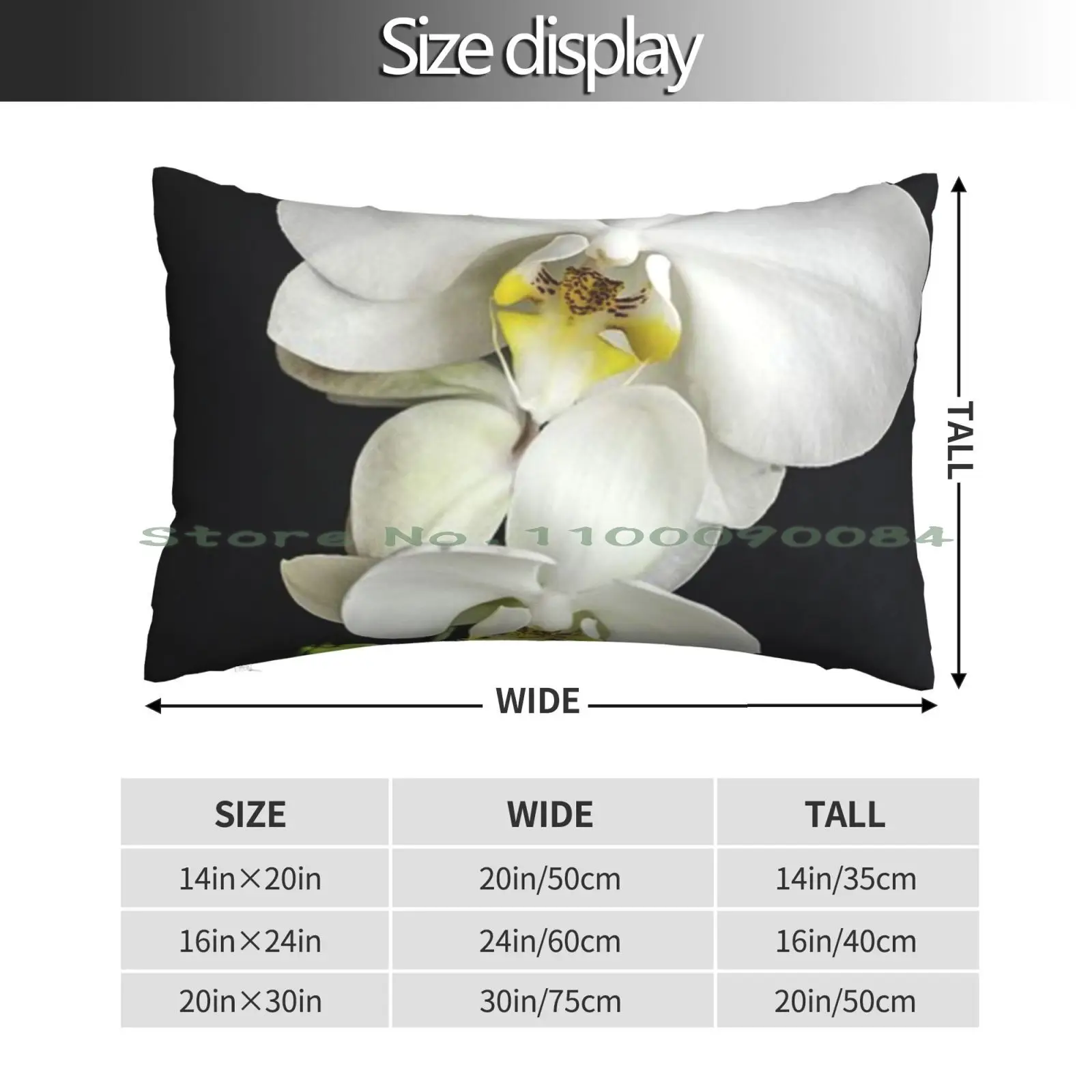 Подушка с изображением орхидеи 20x30 50*75