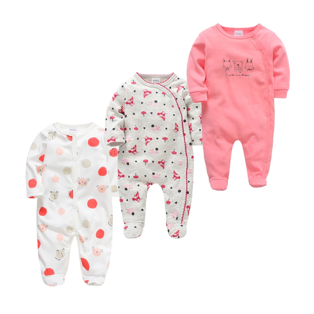 Roupas Bebe De/Хлопковые комбинезоны Одежда для маленьких девочек Пижамы с длинными