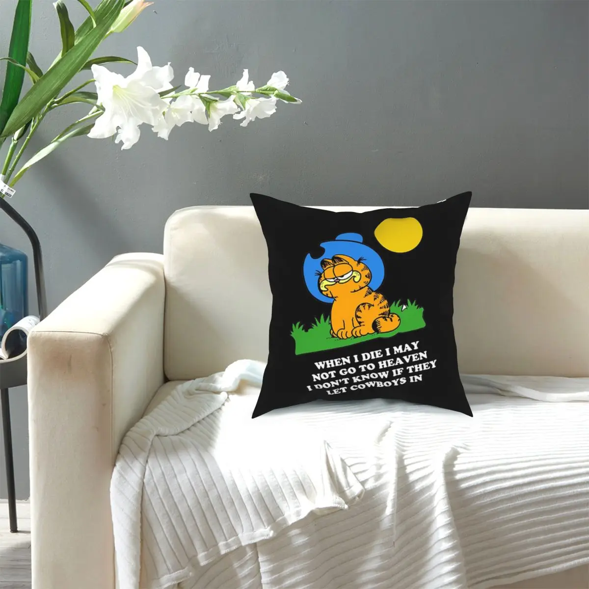 

Let Cowboys In The Most Powerful Garfield Cat Vintage Cute Pillowcase Printed Polyester Cushion Cover Decorations Pillow Case