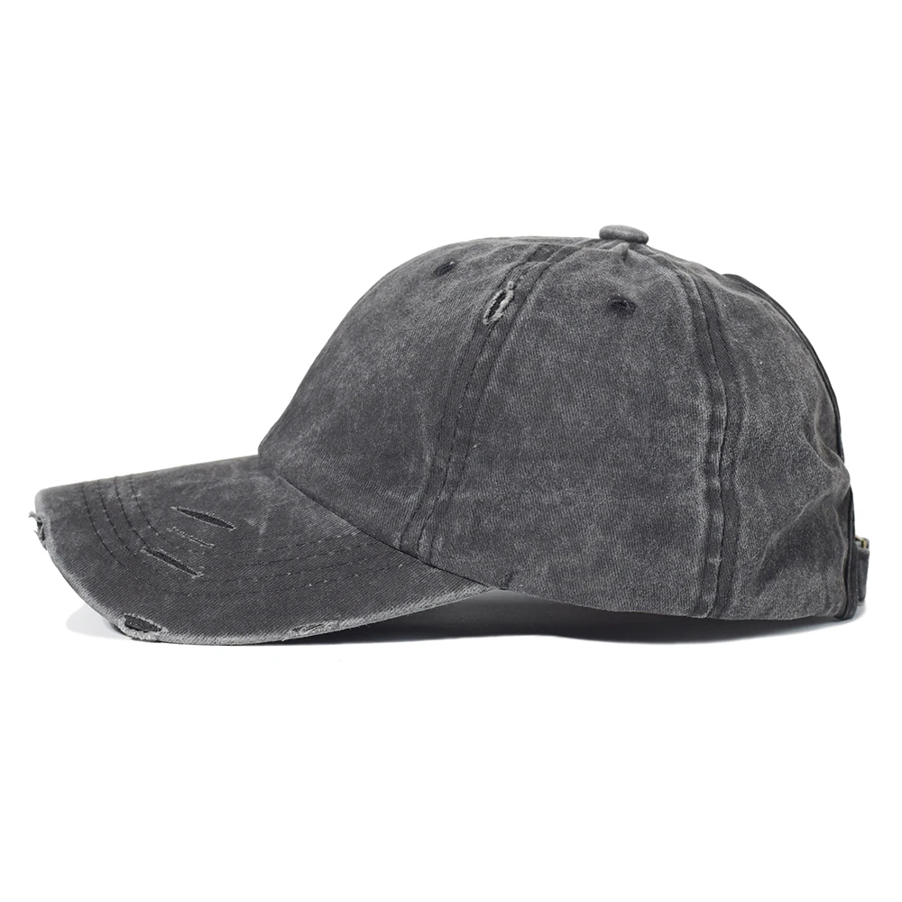Ponytail Baseball Caps Woman Washed Cotton Adjustable Outdoor Sports Hats Casual Solid Color Mesh Trucker Baseball Cap