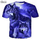 Футболка HX с 3D-принтом волка для мужчин и женщин, Модный пуловер в стиле Харадзюку, уличная одежда в стиле хип-хоп, летняя