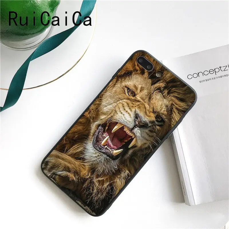 Ruicaica Lion Alpha Male Cub DIY Painted Phone Case for iPhone 8 7 6 6S X XS MAX 5 5S SE XR 10 11 Pro Max | Мобильные телефоны и