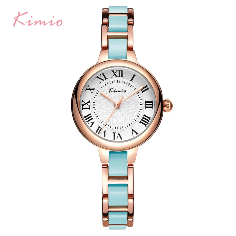 

KIMIO Women Imitation Ceramic Quartz Watches Candy Colors Bubble Ladies Bracelet Dress Watch With Gift Box Montre Femme