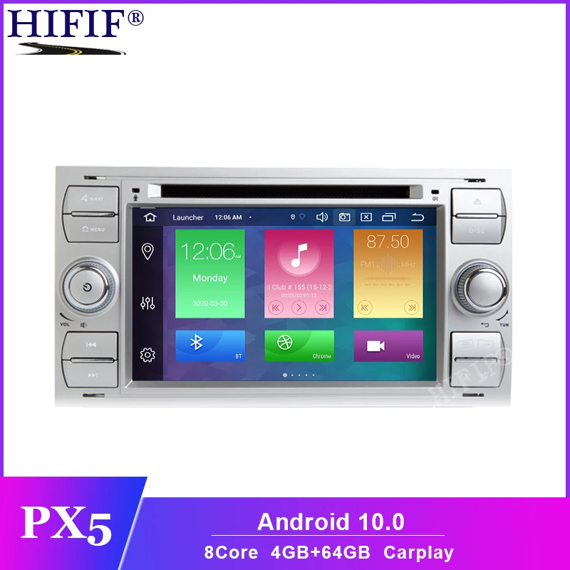 Bestellen PX5 2 Din Octa Core Android 10 Auto DVD Player GPS Navigation Carplay WIFI 4G Für FORD S-max Kuga Fusion Transit Fiesta Focus II