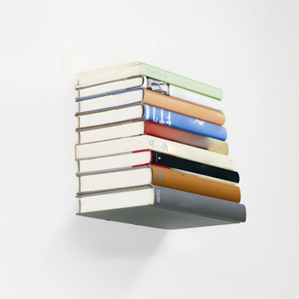 Скрытый книжный шкаф из нержавеющей стали 2 шт. полка для хранения книг стеллаж