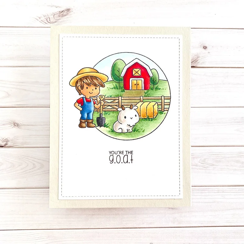 Все круглые забавные прозрачные штампы для фермы и координационные мальчиков