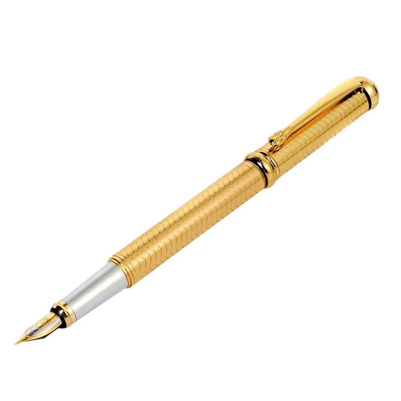 

LUOSHI 765 Gold Plated Carved Medium Nib Fountain Pen (Waved)