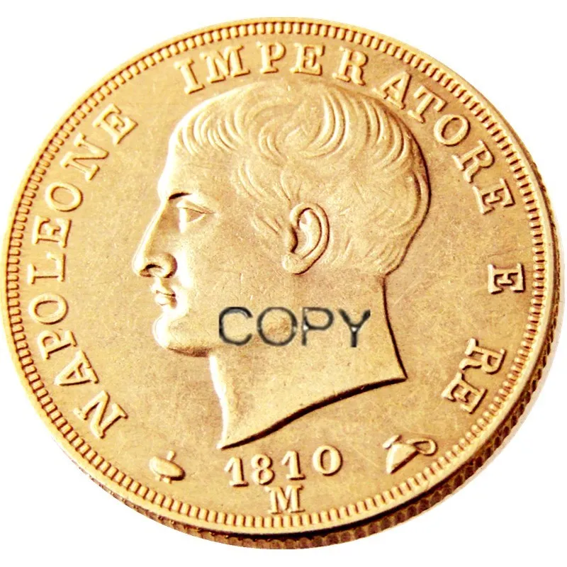 ITALIAN STATES KINGDOM OF NAPOLEON Napoleon I 40 Lire 1809-1814-M 6pcs Gold Plated Copy Coin | Дом и сад