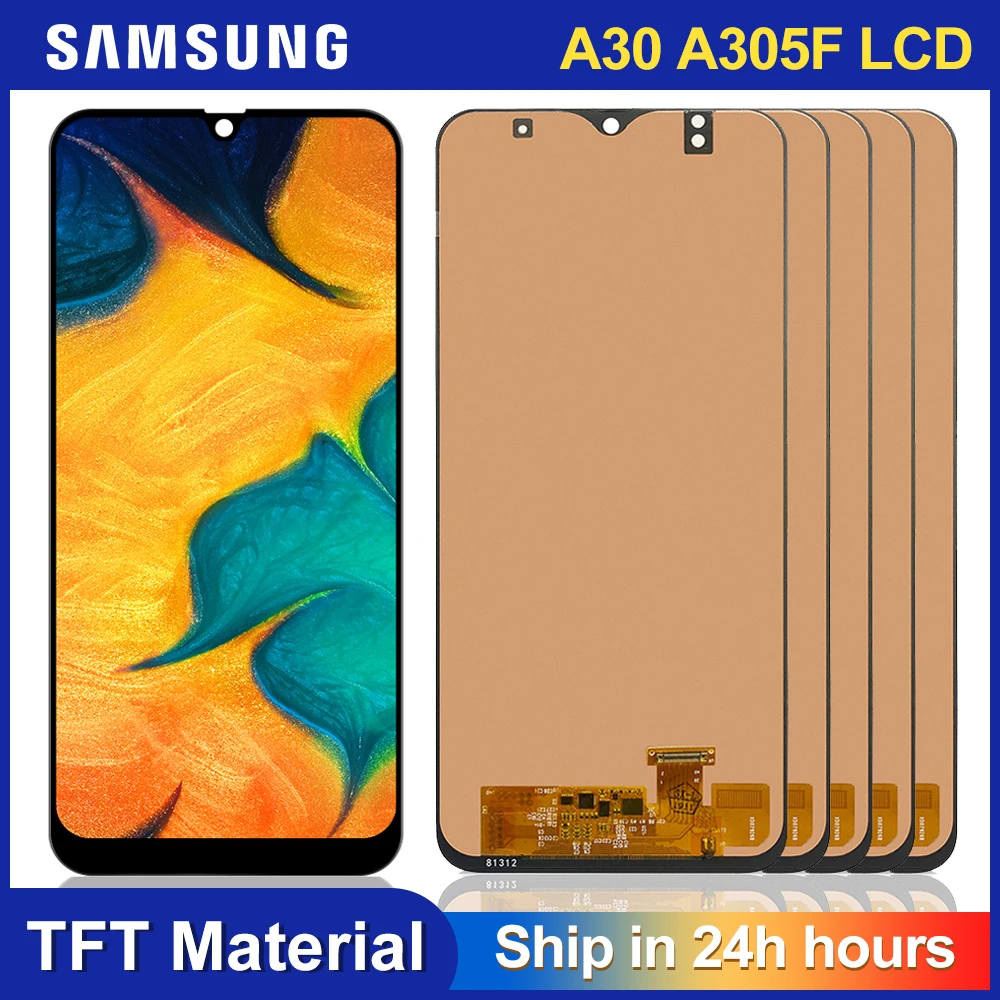 

Сменный ЖК-дисплей 6,4 дюйма для Samsung Galaxy A30 A305/DS A305F A305FD A305A, ЖК-дисплей, сенсорный экран с рамкой, дигитайзер в сборе