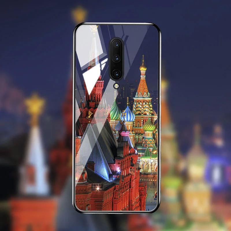 M050 Чехол из закаленного стекла для Oneplus 7T 7 Pro чехол s On для One plus 7T 7 Pro Чехол Coque Funda Bumper Coque для OnePlus 7 Pro - Цвет: M050