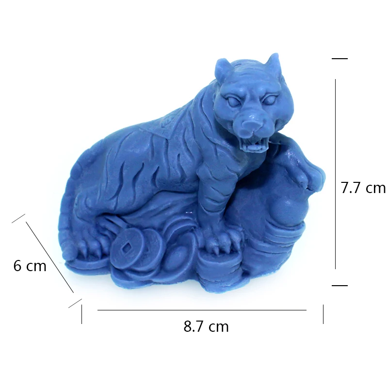 Molde de jab&oacute;n de silicona para manualidades, fabricaci&oacute;n de jab&oacute;n hecho a mano con forma de Tigre, DIY-1