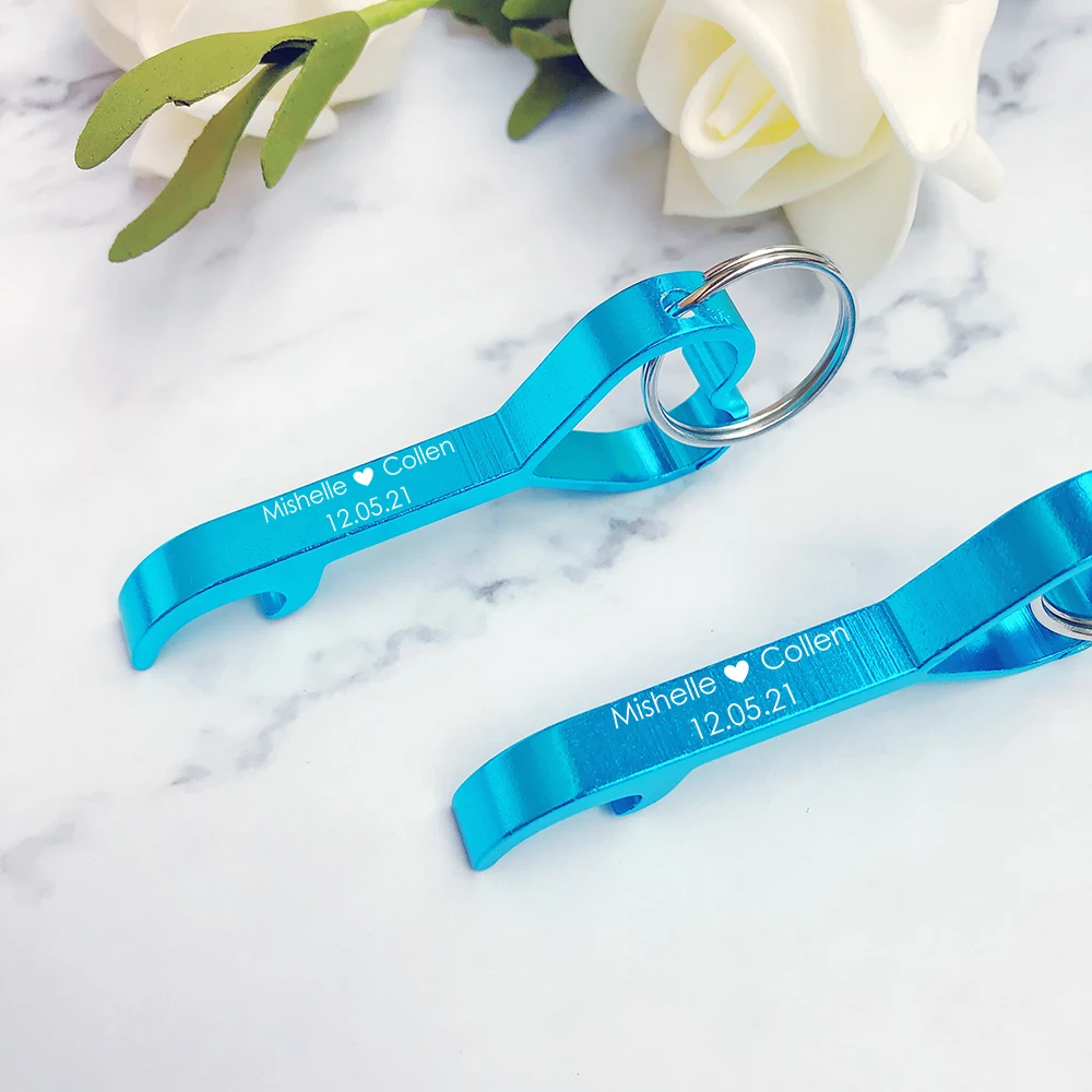 Персонализированный свадебный брелок для ключей сердце Открывалка Для Бутылок