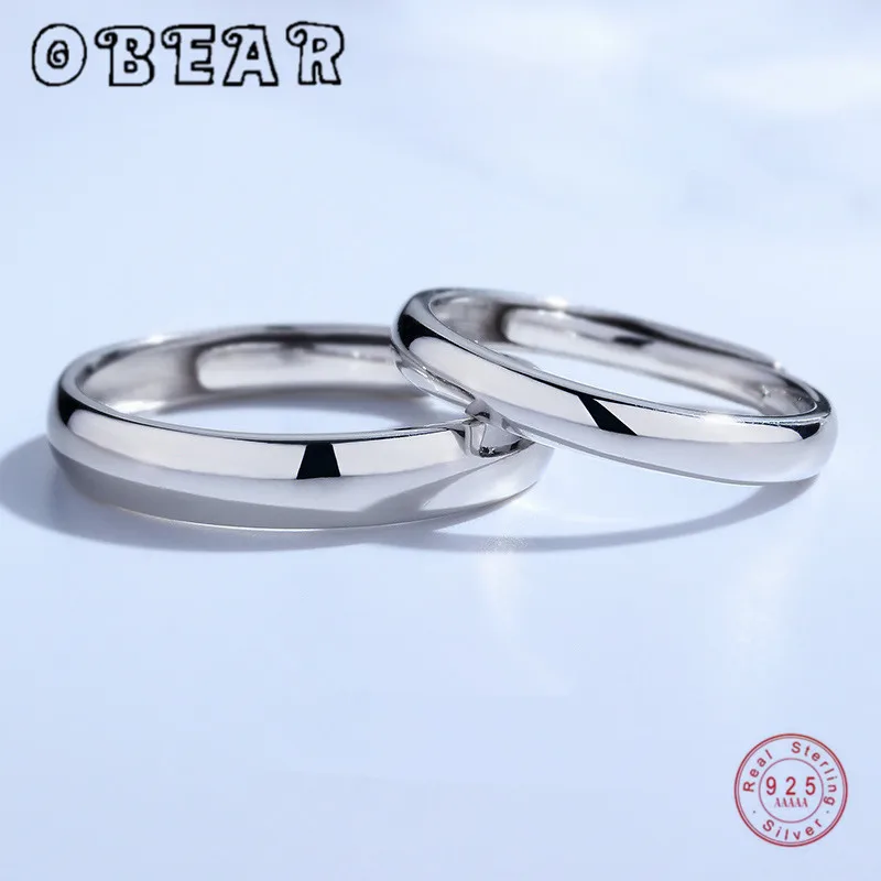 OBEAR 100% 925 пробы серебряные парные кольца Оригинальные Серебряные корейские
