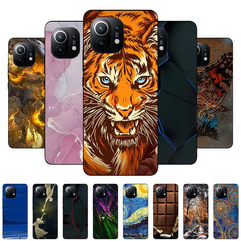 

For Xiaomi Mi 11 Case 6.81" Soft TPU Tiger Back Cover Case For Xiaomi Mi 11 Silicone Case Funda For Xiaomi11 Mi 11 Mi11 Global