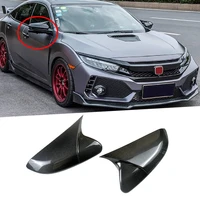 car rear view side mirror cover rearview mirror cap for honda civic 10th 20162018 real carbon fiber side wing door mirror cover