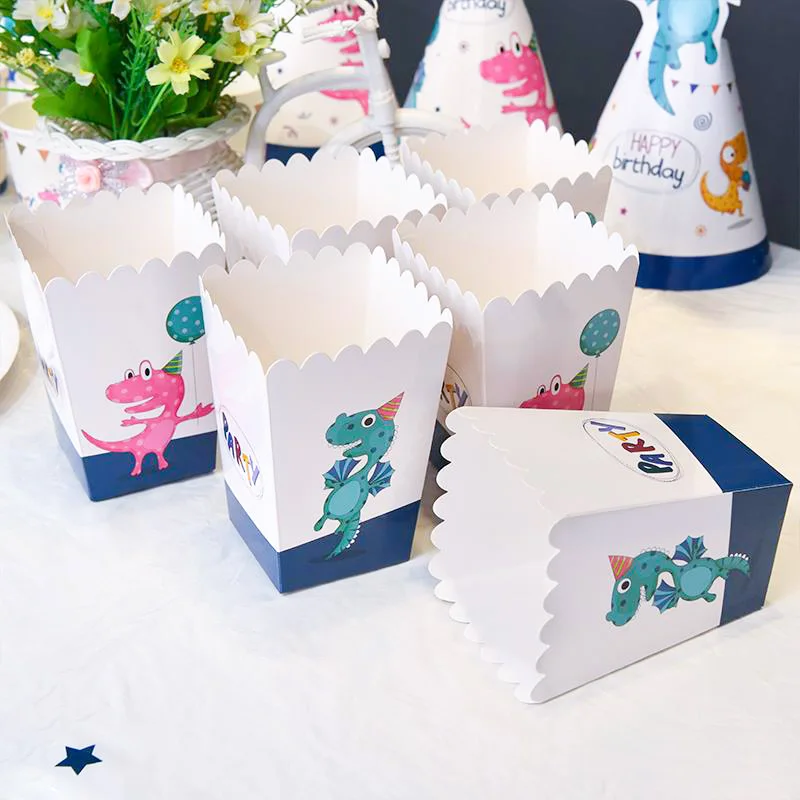 Вечерние столовые приборы с динозавром одноразовые бумажные тарелки чашки