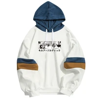 mens sweatshirt hoodie japan anime hunter x hunter print hoodieshigh quality mens patchwork sweatshirt thin clothing