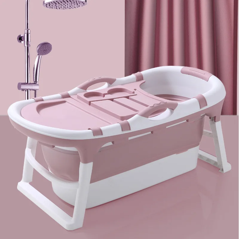

Thicken Portable Folding Bathtub Pink Lid Steam Portable Bathtubs Saunas Adults Baignoire Adullte Bathroom Products EH60PB