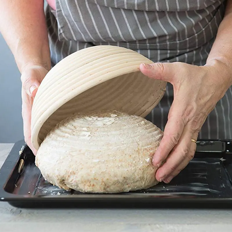 

6Pcs Bread Proofing Basket with Bread Lame Dough Scraper and Liner for Bakers