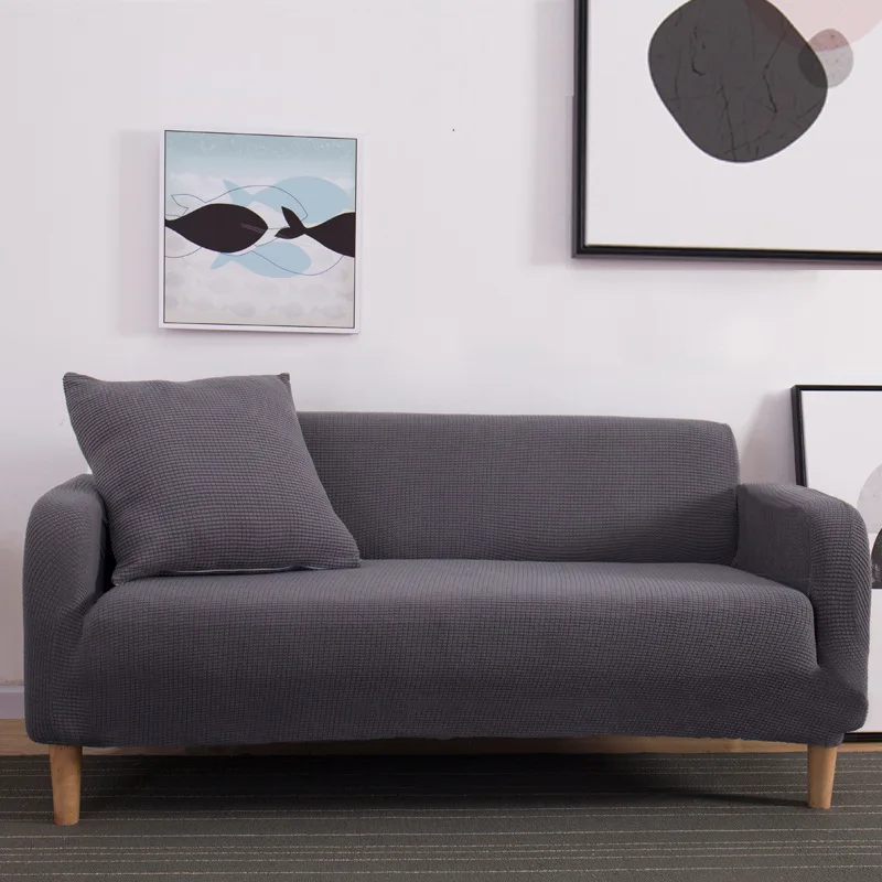 

Solid Color Sofa Covers for Living Room Polyester Modern Elastic Corner Couch Cover Slipcovers Chair Protector 1/2/3/4 Seater