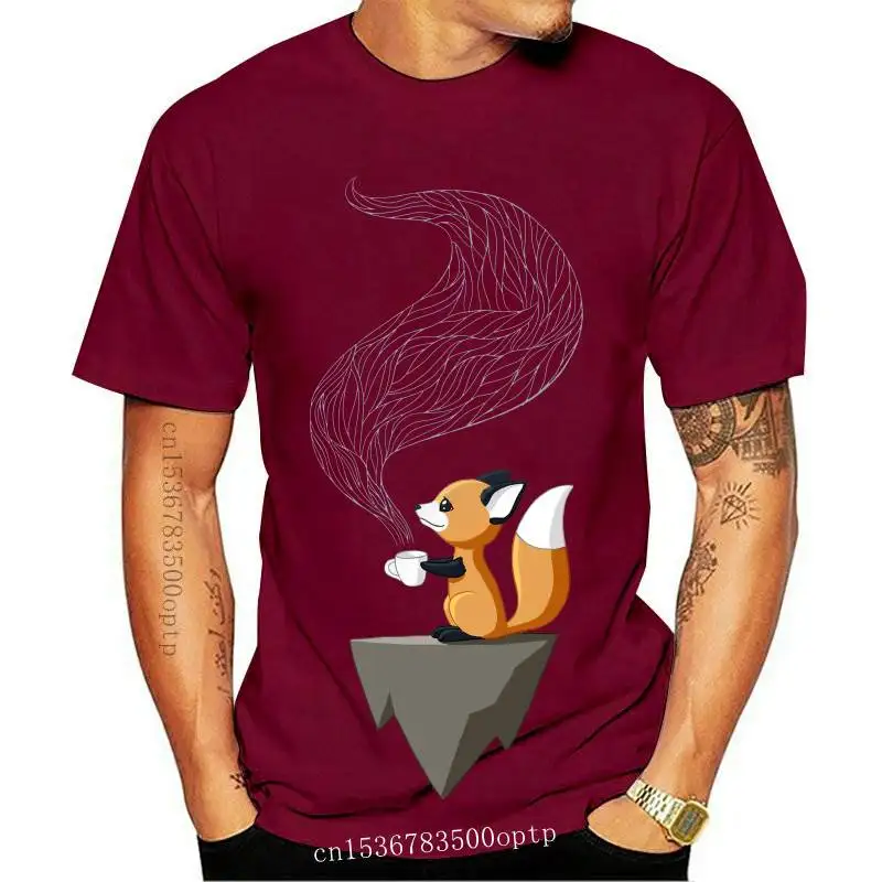

Cartoon Kawaii Fox Tea Coffee Print T-Shirt New Summer Fashion Women T Shirts Funny Design Casual Tops Woman Hip Hop Tee
