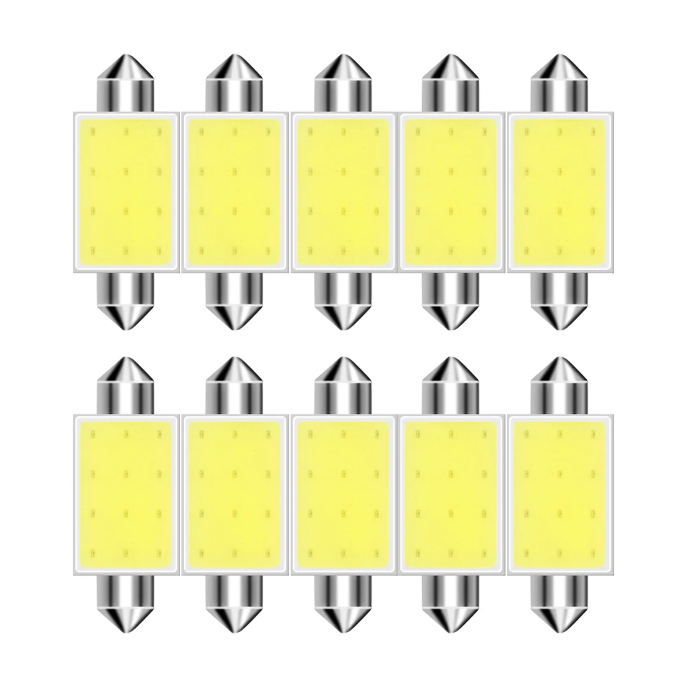 10 шт./лот 31 мм 36 39 41 COB Festoon LED 1 5 W 12 SMD Внутреннее освещение В постоянного тока
