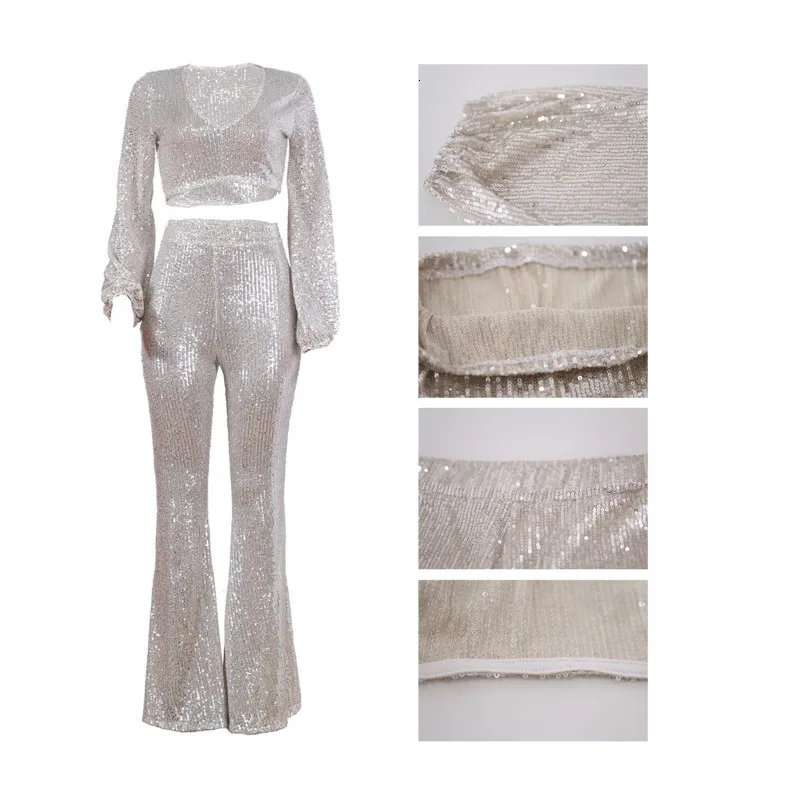 Fuedage/осенний комплект из двух предметов с блестками Женский Блестящий блестящий 2