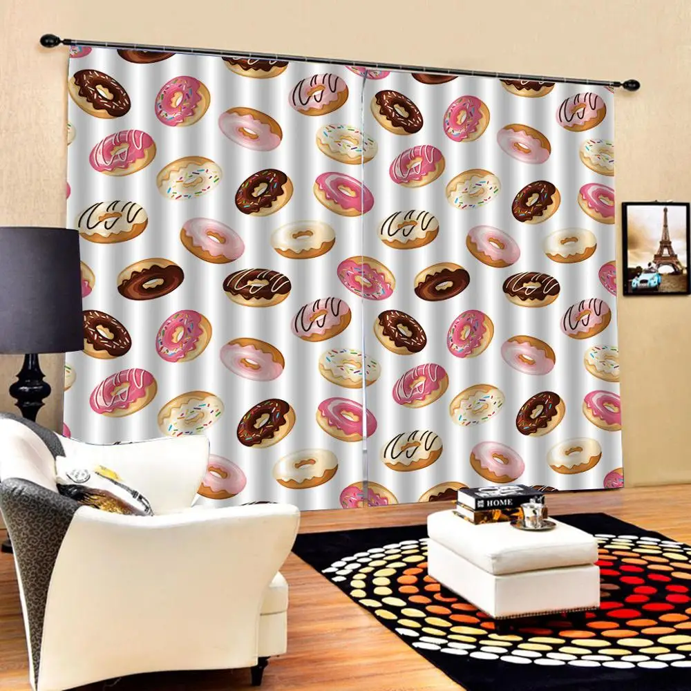 Индивидуальный дизайн креативные цветные пончики занавески для душа