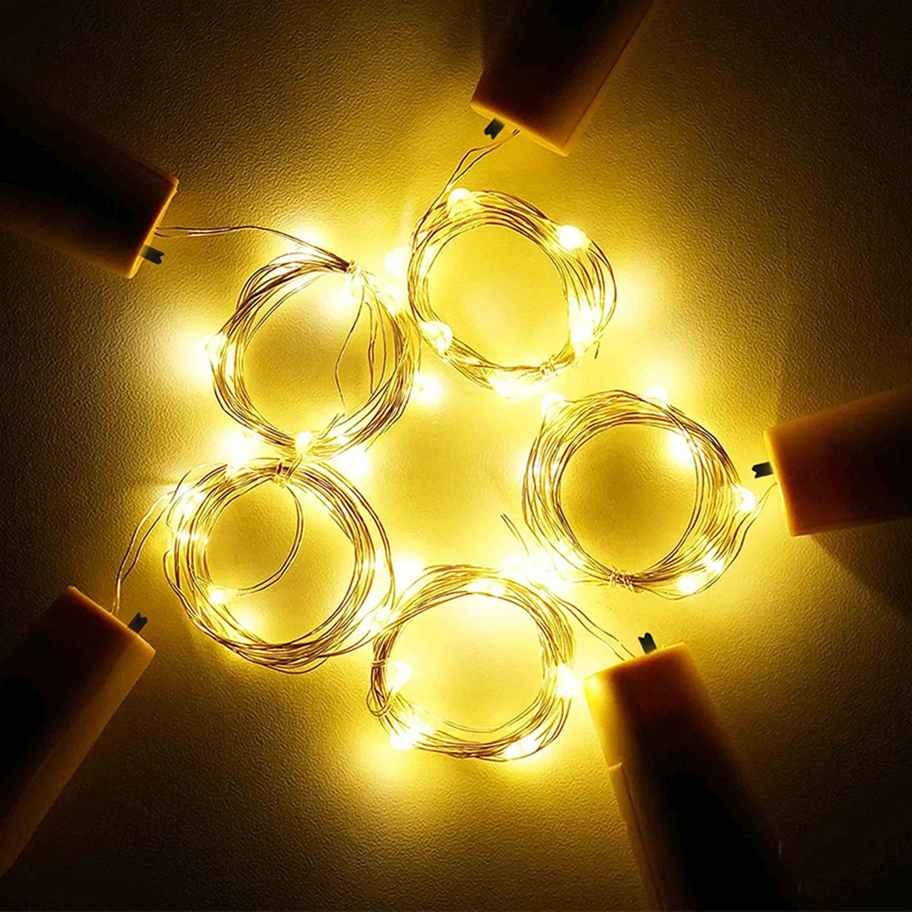 Бутылка вина String светильник s солнечные Красочные ночного Фея на открытом