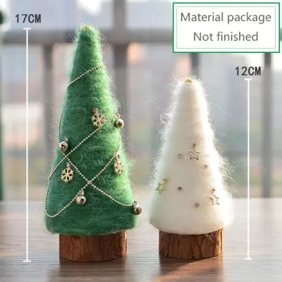 Green and White Простой норвежский стиль лося кролик плюшевый DIY Войлок новогодняя елка, для дома Санта Декор счастливый год вечерние подарки для детей - Цвет: Green and White