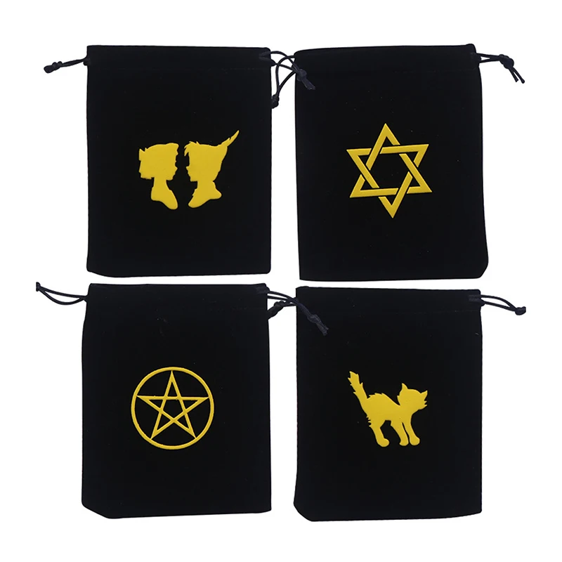 12x15cm Flannel Tarot Card Storage Bag Board Game Card Mini Drawstring Package Board Game Dice Bag Tarot Storage Bag