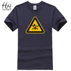 Мужская хлопковая футболка с коротким рукавом, круглым вырезом и принтом