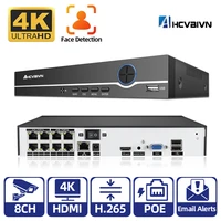 8channel 4k hd face recognition video recorder xmeye 8mp network poe nvr for 5mp 8mp 1080p cctv security poe ip camera p2p
