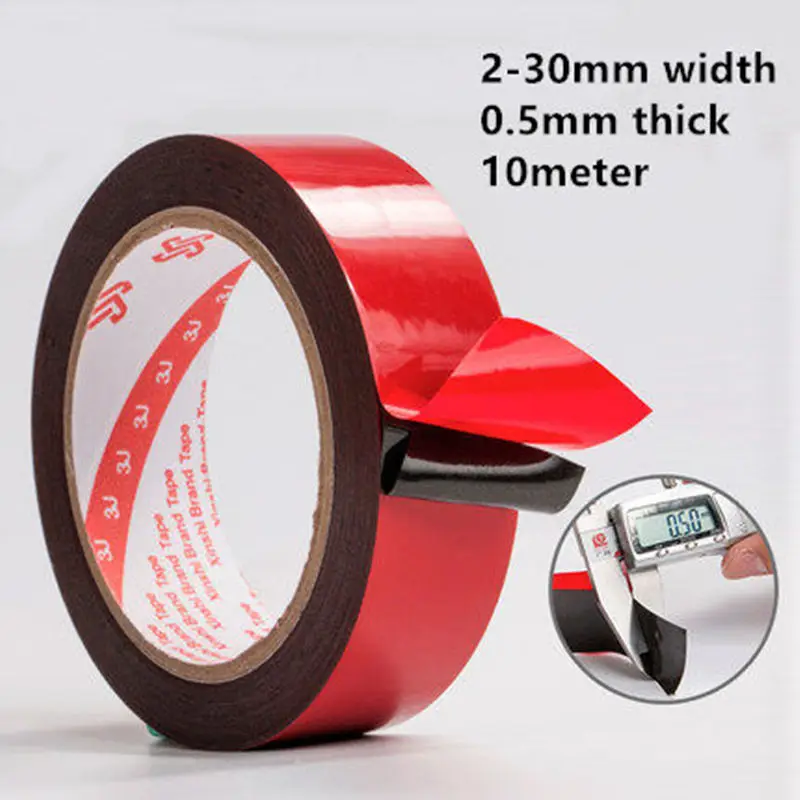 Двухсторонняя клейкая лента из ПЭ толщина 0 5 мм * 10 метров поролоновая для