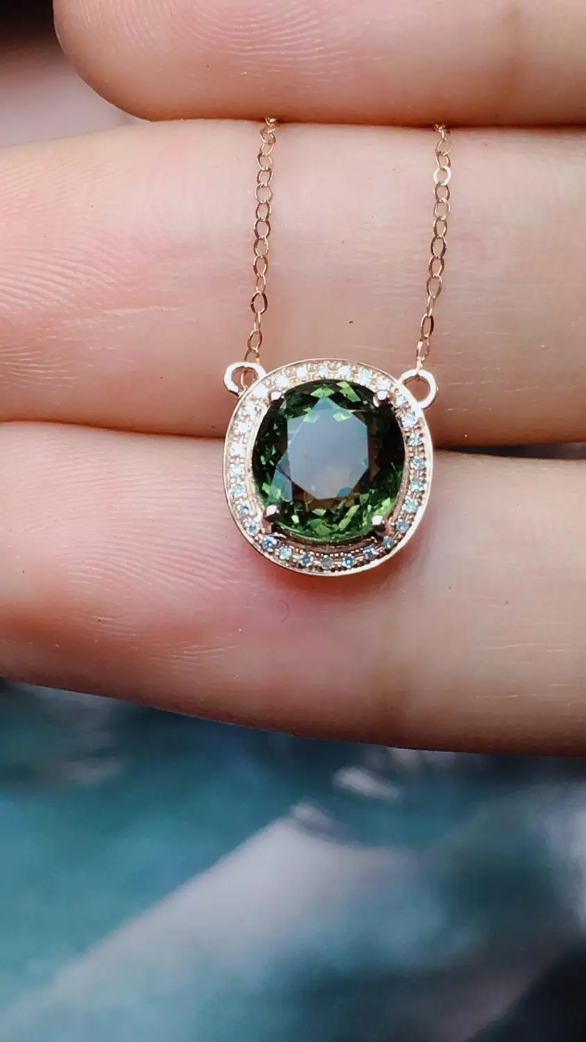 Женское колье подвеска с бриллиантами 18 К 100% дюйма|Подвески| |