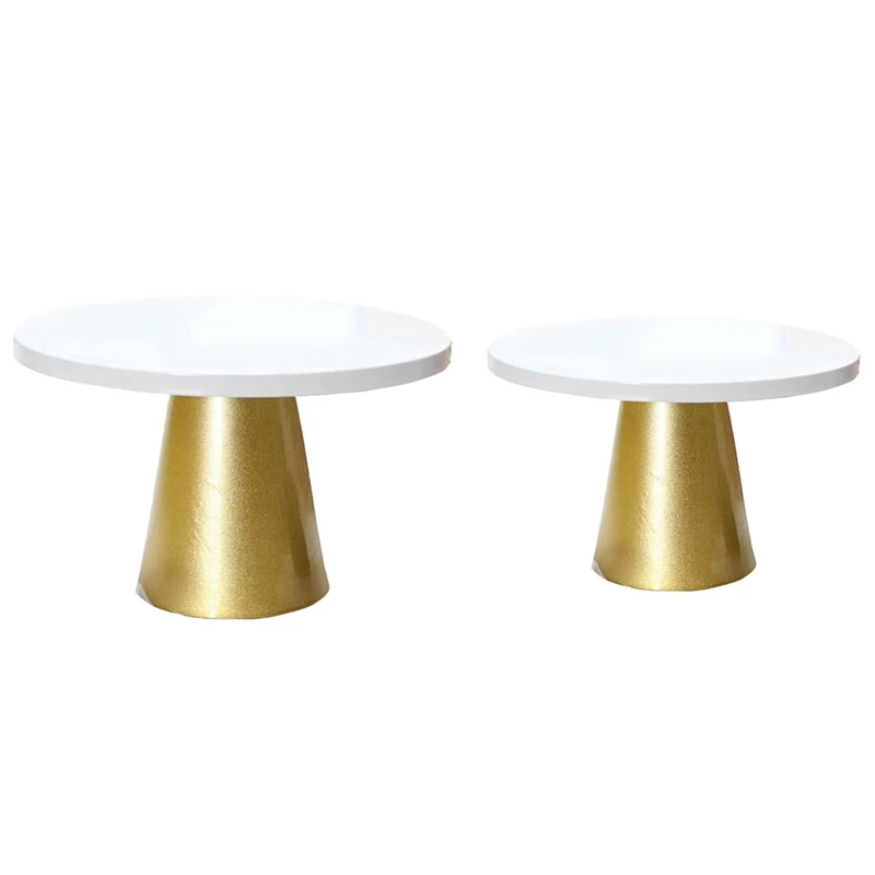 

2x металлическая железная подставка под пирожные круглый пьедестал десерт держатель кекс Дисплей стеллаж для выпечки 25X17CM & 20.5X12CM