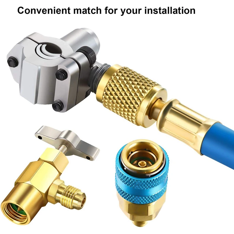 3 шт. набор A/C R134A хладагент зарядный шланг Быстрая пара 1/2 дюйма мужской 1/4 SAE