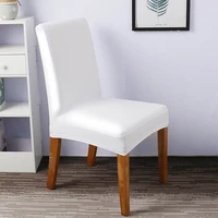 1pc solid waterproof chair cover pu leather fabric chair covers big elastic seat chair covers stretch seat case for home banquet
